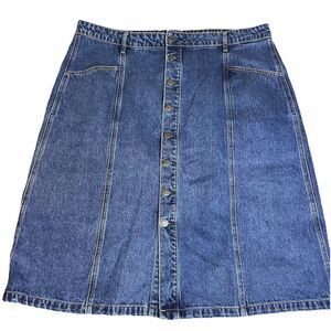 Old Navy Blue Denim Midi Skirt